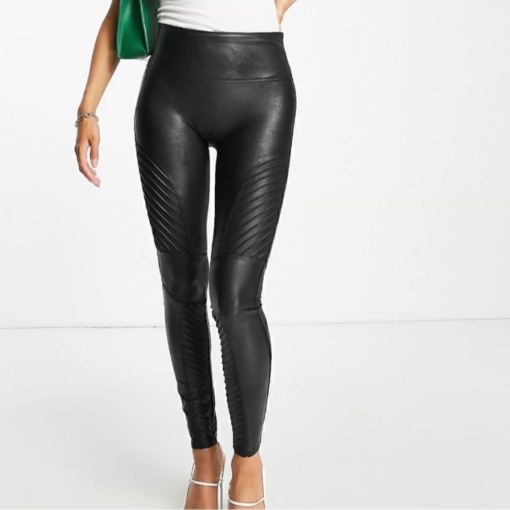 Spanx Vegan Leather Moto Leggings
